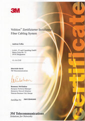 Andreas Golka, zertifzierter Installateur Fiber Cabling System